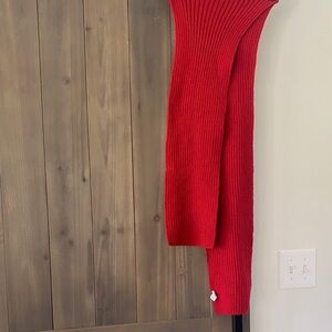 Joe Boxer Red Ribbed Cowl Neck Sweater